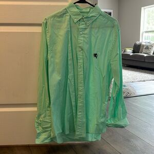 Men’s express mint green button up shirt